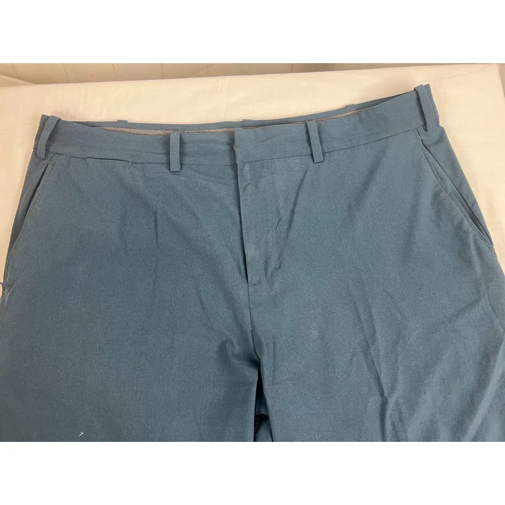Men’s Coolibar Performance Flat Front Stretch Casual Golf Shorts Sz 40 Blue EUC